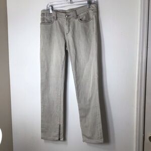 BCBG Mazaria jeans women 30 tan ankle zipper